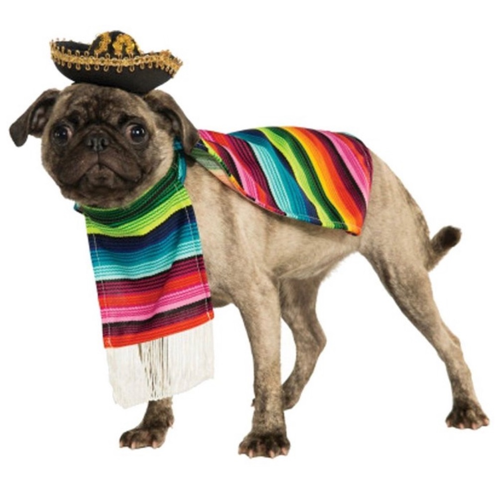 Rubie’s Pullover & Hat Mexican Fiesta Dog Halloween Costume - Multi XL